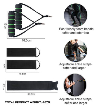 Resistance Bands Set for Strength Training – Elastic Pull Rope Workout Bands with Handles for Home Gym & Fitness