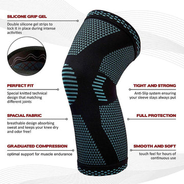 Compression Sports Knee Pads – Breathable Knitted Knee Support for Running, Basketball, Gym & Injury Recovery