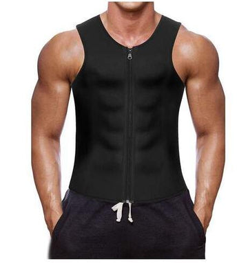 Men’s Neoprene Sauna Vest with Zipper – Sweat Enhancing Waist Trainer for Weight Loss & Workout